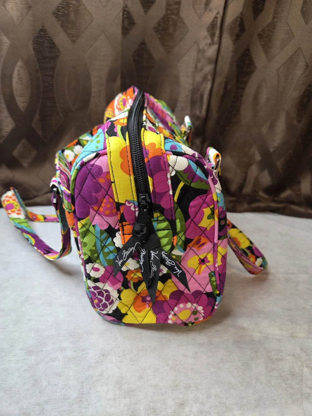 Vera Bradley Multicolor Floral Quilted Shoulder Bag - Purple Dominant